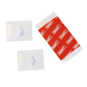 Gardinia Klebehaken für Fensterflügel, weiß, mit Tesa-Klebestreifen für Rollos und Deko.