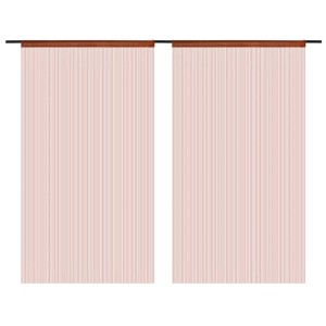 Braune vidaXL Fadenvorhänge, 2 Stück, 100x250 cm, für Fenster oder Türen.