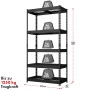 Floordirekt Schwerlastregal Yukon Rivet 5 Böden Schwarz 180 x 90 x 45 cm_8
