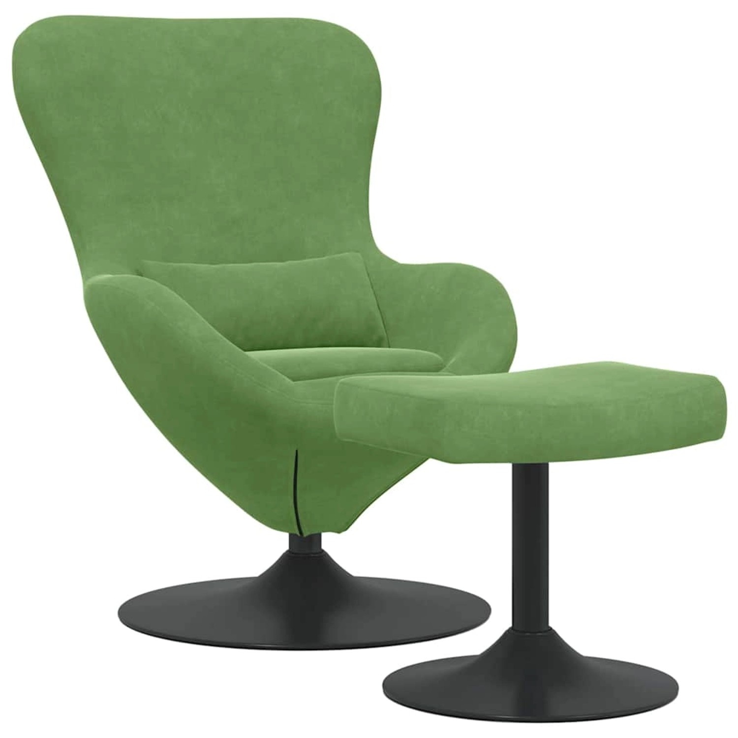 vidaXL Eierstuhl mit Fußhocker Hellgrün 63 x 73 x 90 cm Samt 42002747 günstig online kaufen