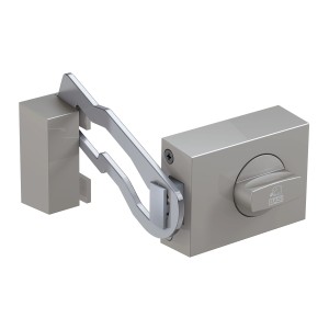 Basi Türzusatzschloss KS 500, silberfarben, mit Sperrbügel für erhöhte Sicherheit.