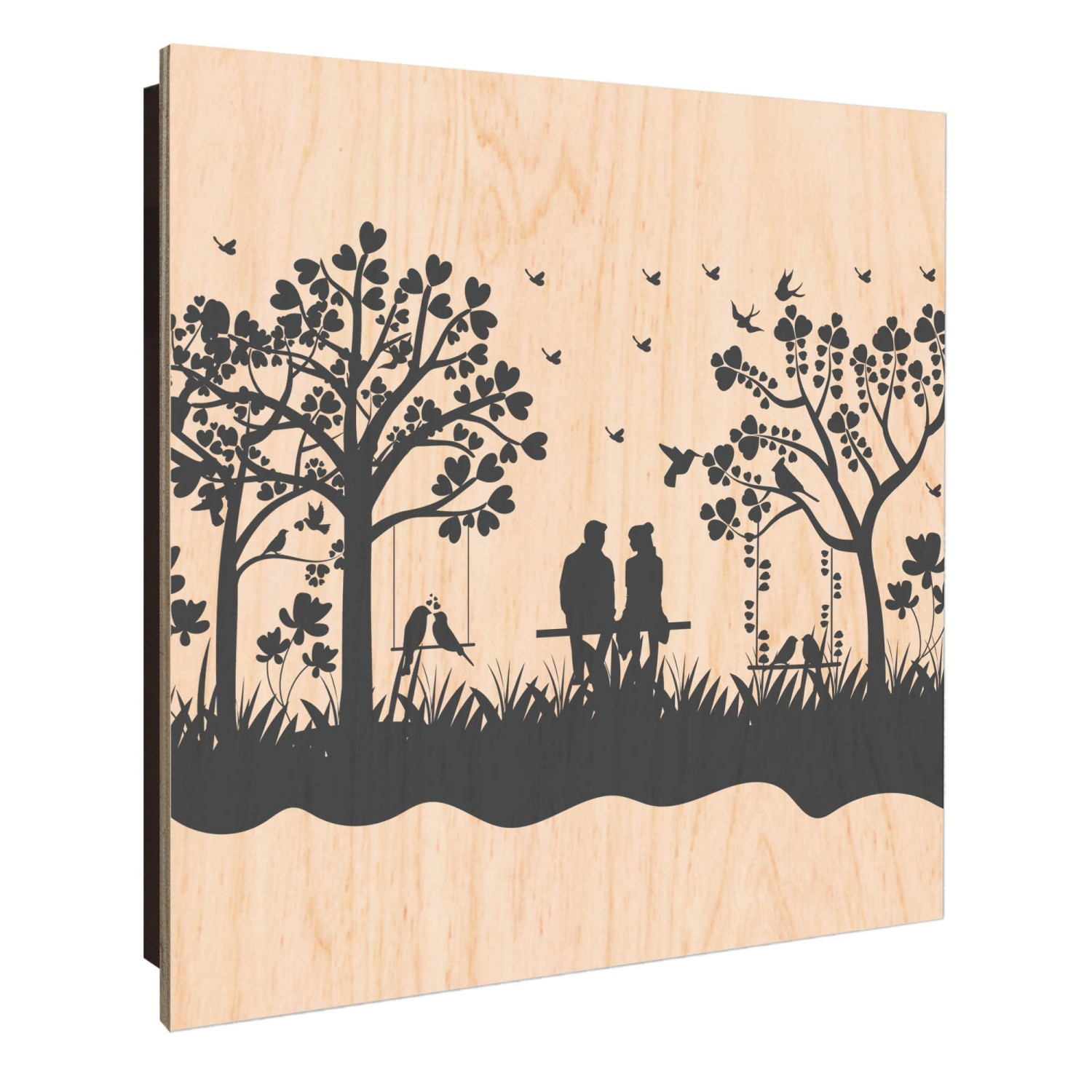 Banjado Schlüsselkasten Holz 30x30cm Schwarz Scharnier Rechts 50 Haken Desi günstig online kaufen
