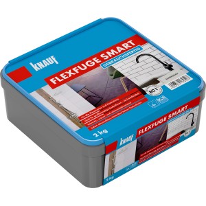 Knauf Flexfuge smart Silbergrau, 2 kg, gebrauchsfertiger Fugenmörtel für Fliesen und Naturstein.