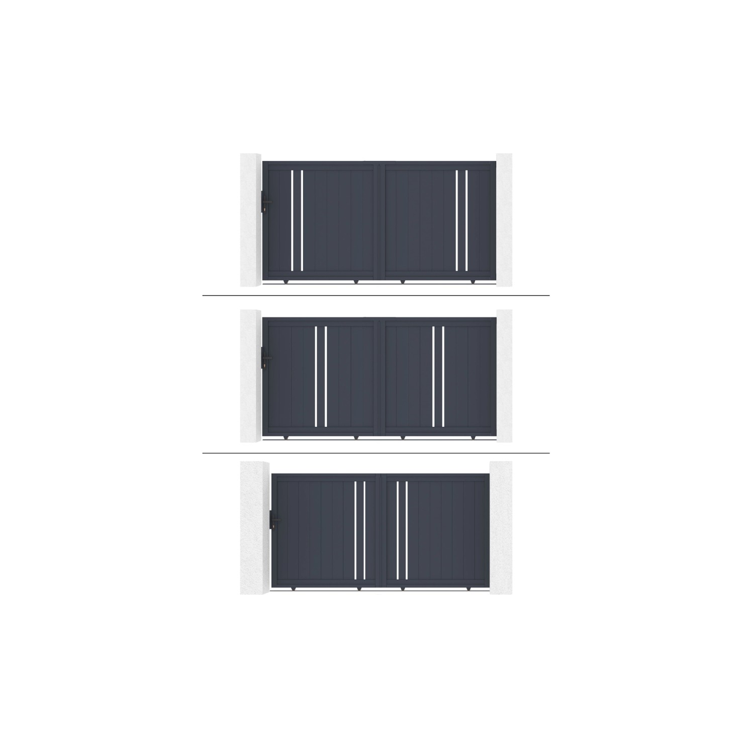 Casanoov Schiebetor Giona, 3m breit, grau, Aluminium Gartentor für moderne Sicherheit.