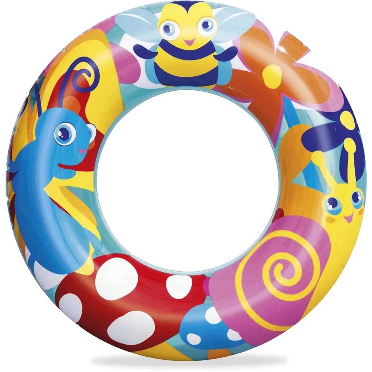 Bestway Schwimmring Aquarium, Ø 56cm, mit bunten Insekten- und Pilzmotiven.
