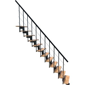 Minka Mittelholmtreppe Comfort Top, Buche/Schwarz, für Geschosshöhen bis 312cm.