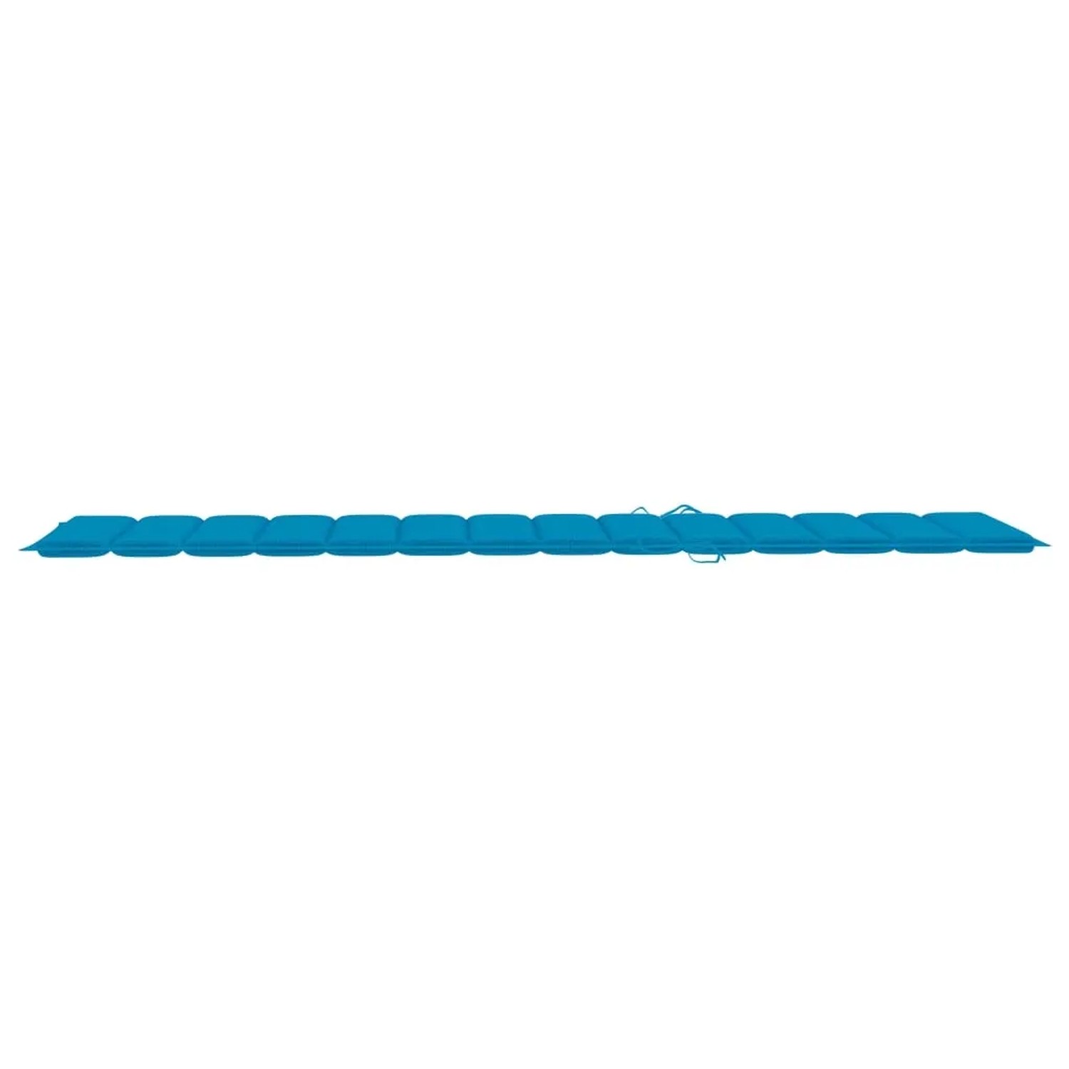 Blaue Auflage für vidaXL Sonnenliege aus Teakholz, gesteppt.