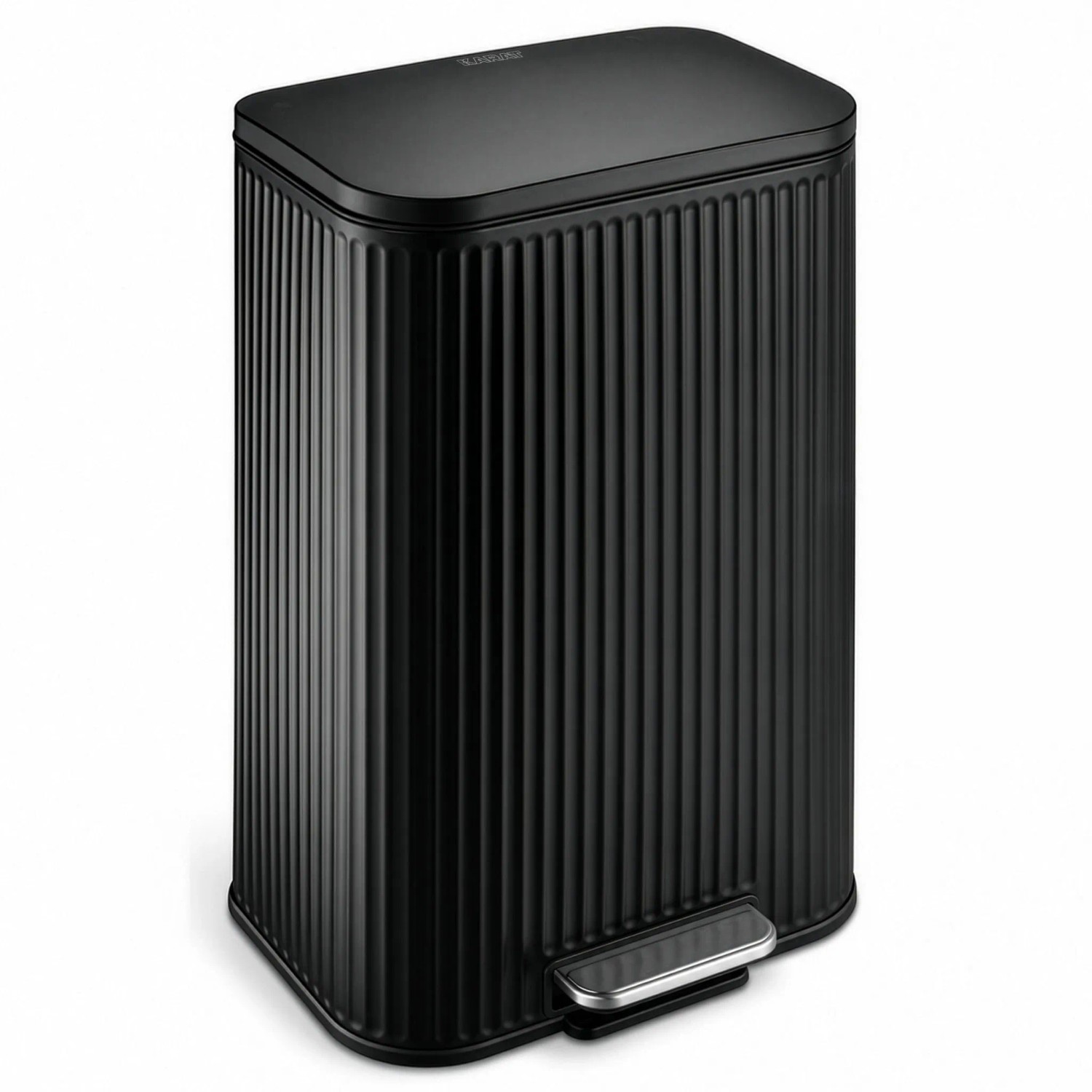 Floordirekt Mülleimer Miles Abfalleimer Treteimer Herausnehmbar Soft-Close Schwarz 50 L