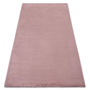 RugsX Teppich Bunny, rosa, weicher Polyester-Teppich mit flauschiger Kaninchenfell-Optik.