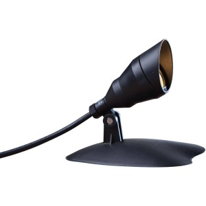 Schwarzer Heissner SMART LIGHT LED-Spot (4W) für Teich, Pool und Garten.