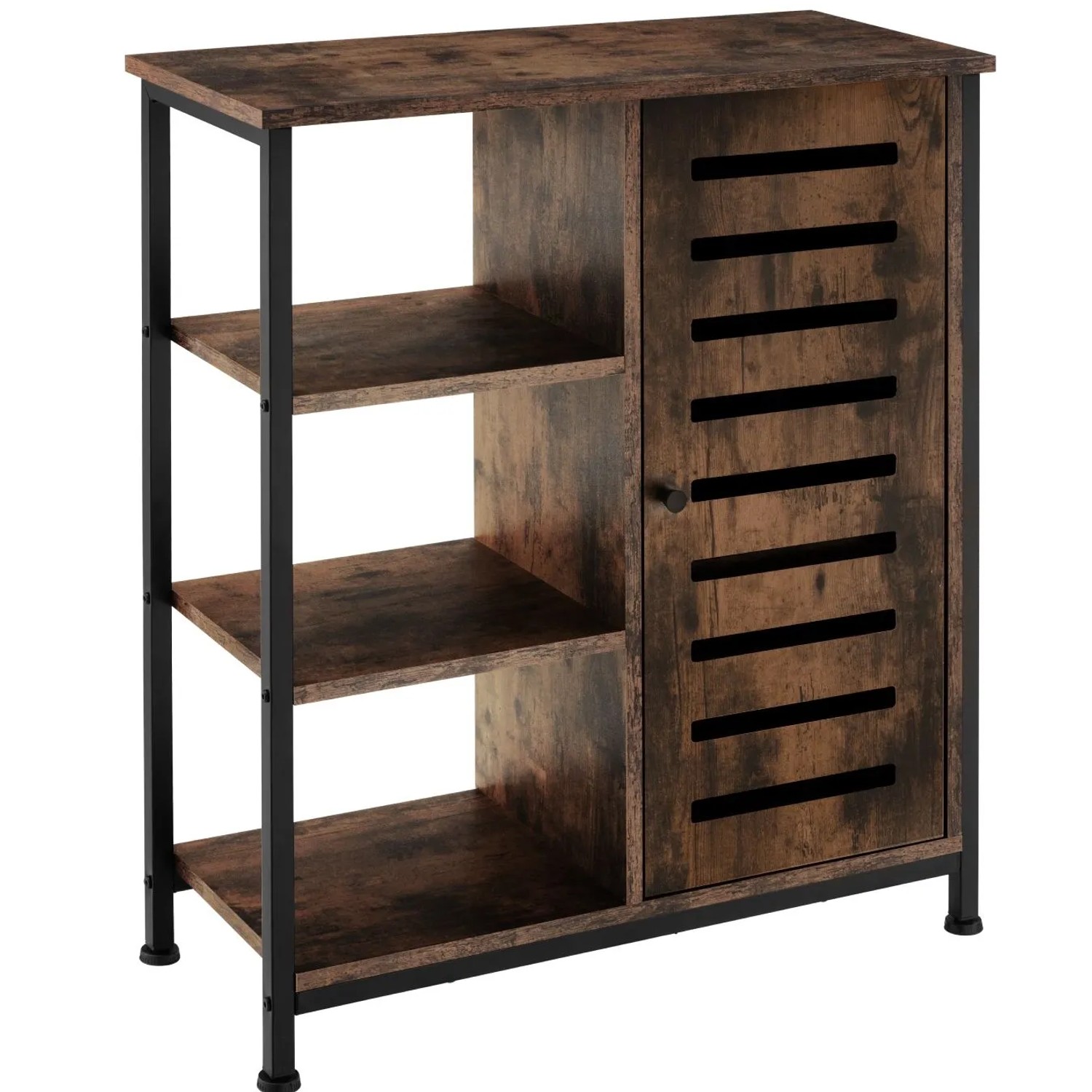 Tectake Sideboard  Industrial Style Holz und Stahl  32 x 71 x 82 cm Industrial Holz Dunkel  Rustikal