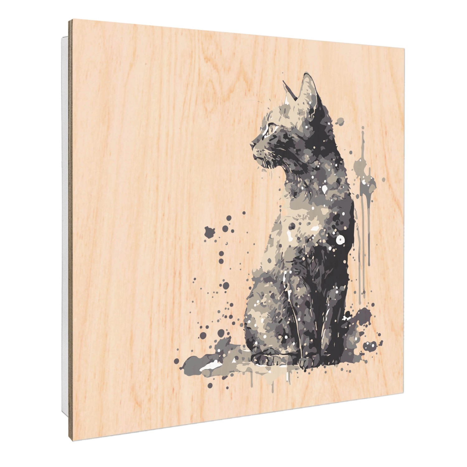 Banjado Großer Schlüsselbox Holz 30x30cm Weiß Scharnier Rechts 50 Haken Sch günstig online kaufen