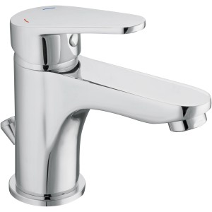 Schütte Futura Waschbeckenarmatur in Chrom, Einhandmischer mit Exzentergarnitur.