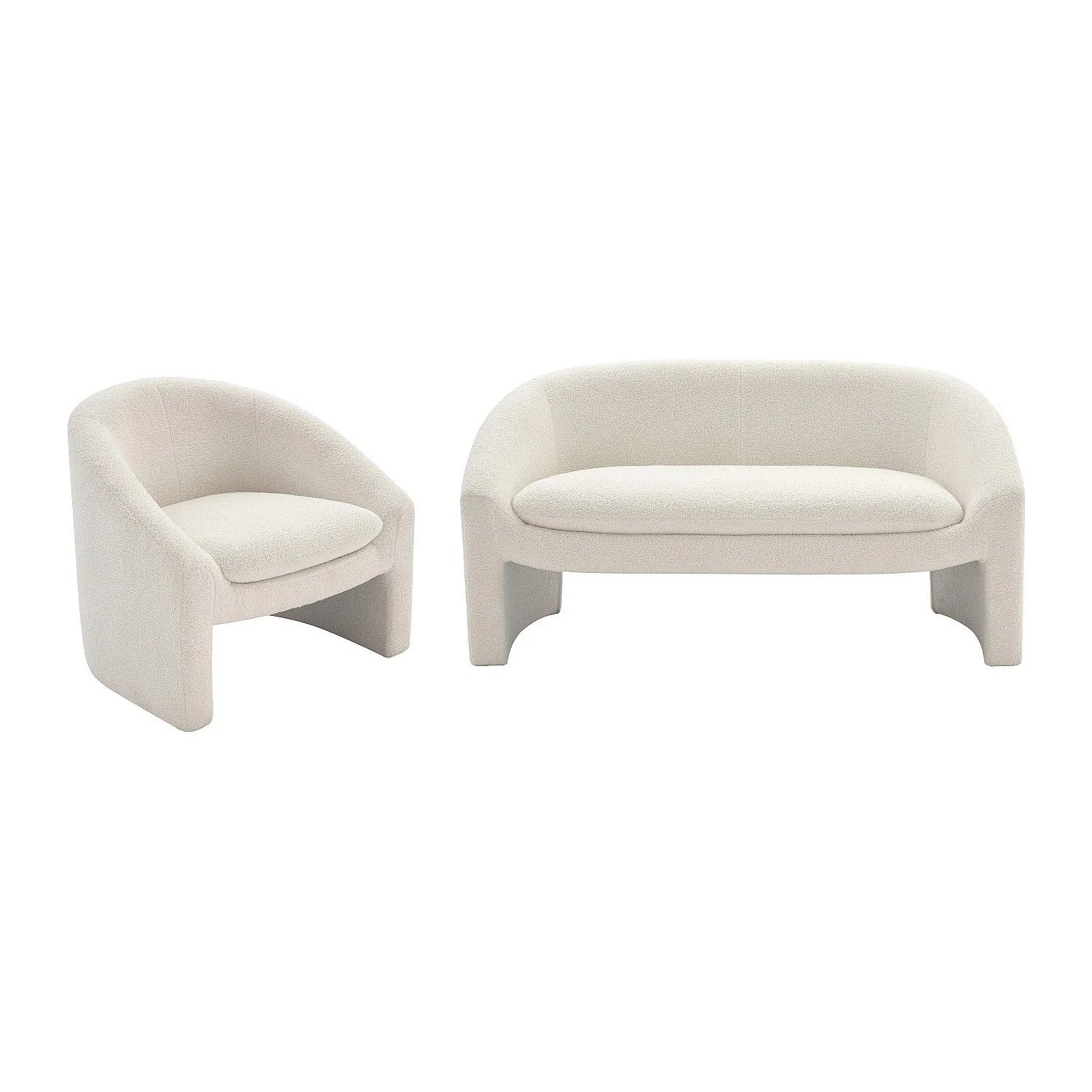 Vente-unique Couchgarnitur Mit Sessel Ossana Weiß 137 cm  83 cm