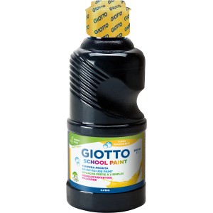 Giotto School Paint, schwarze, auswaschbare Temperafarbe in 250 ml Flasche.