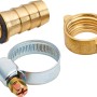 Schlauchverbinder aus Messing, 13 mm (1/2"), mit Tülle, Schelle und Verschraubung für sichere Schlauchfixierung.