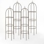 TTL GARDEN Obelisk Rankhilfe XL 195 x 40 cm Braun 4er Set Metall Pulverbeschichtet Rankgitter Rosensäule für Rosen Clematis