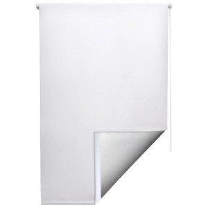 Weißes Sol Royal Thermorollo 90x160cm mit silberner Thermobeschichtung. Verdunkelungsrollo für Klemmfix.