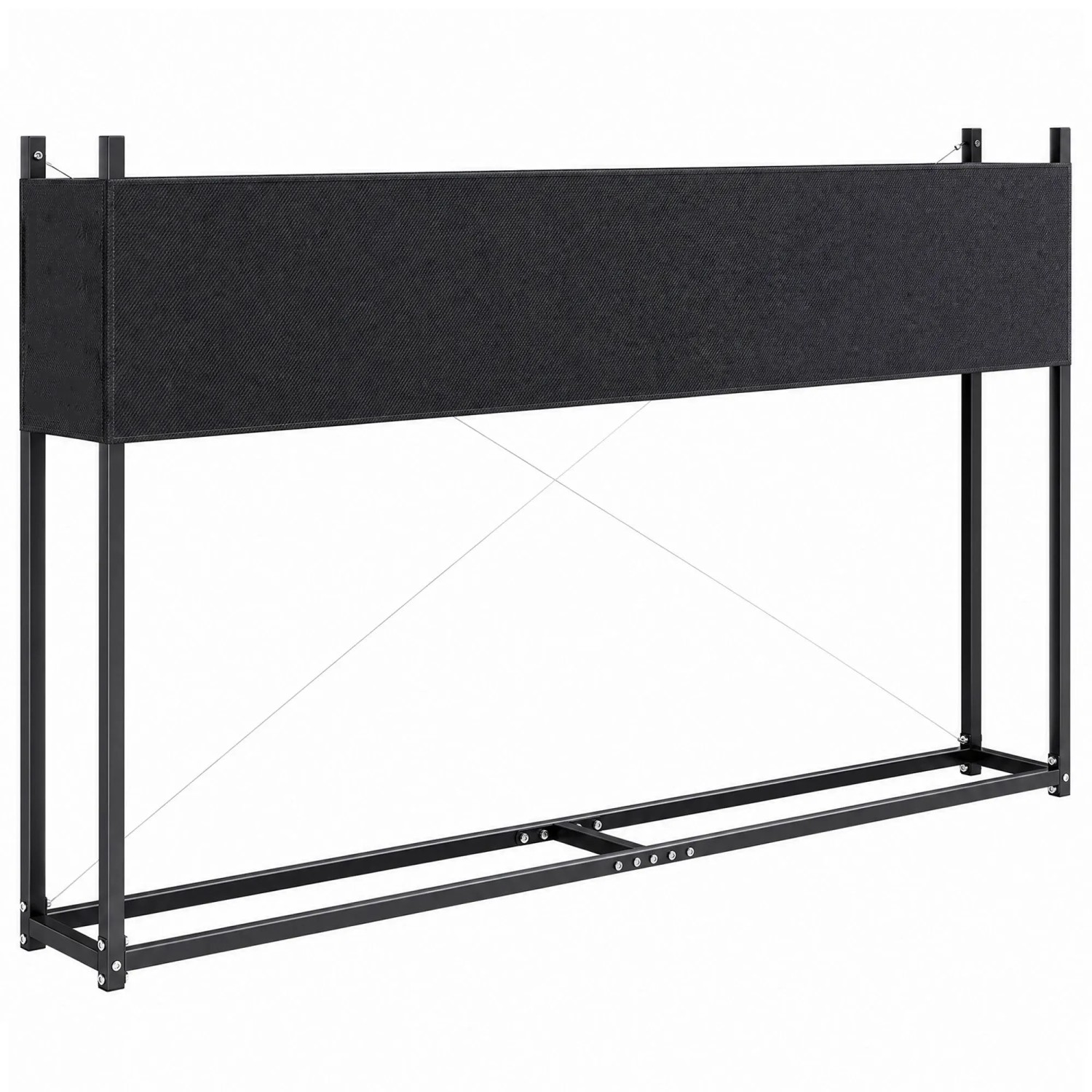 Outsunny Kaminholzregal Verzinkter Stahl 202L x 25B x 113H cm Schwarz