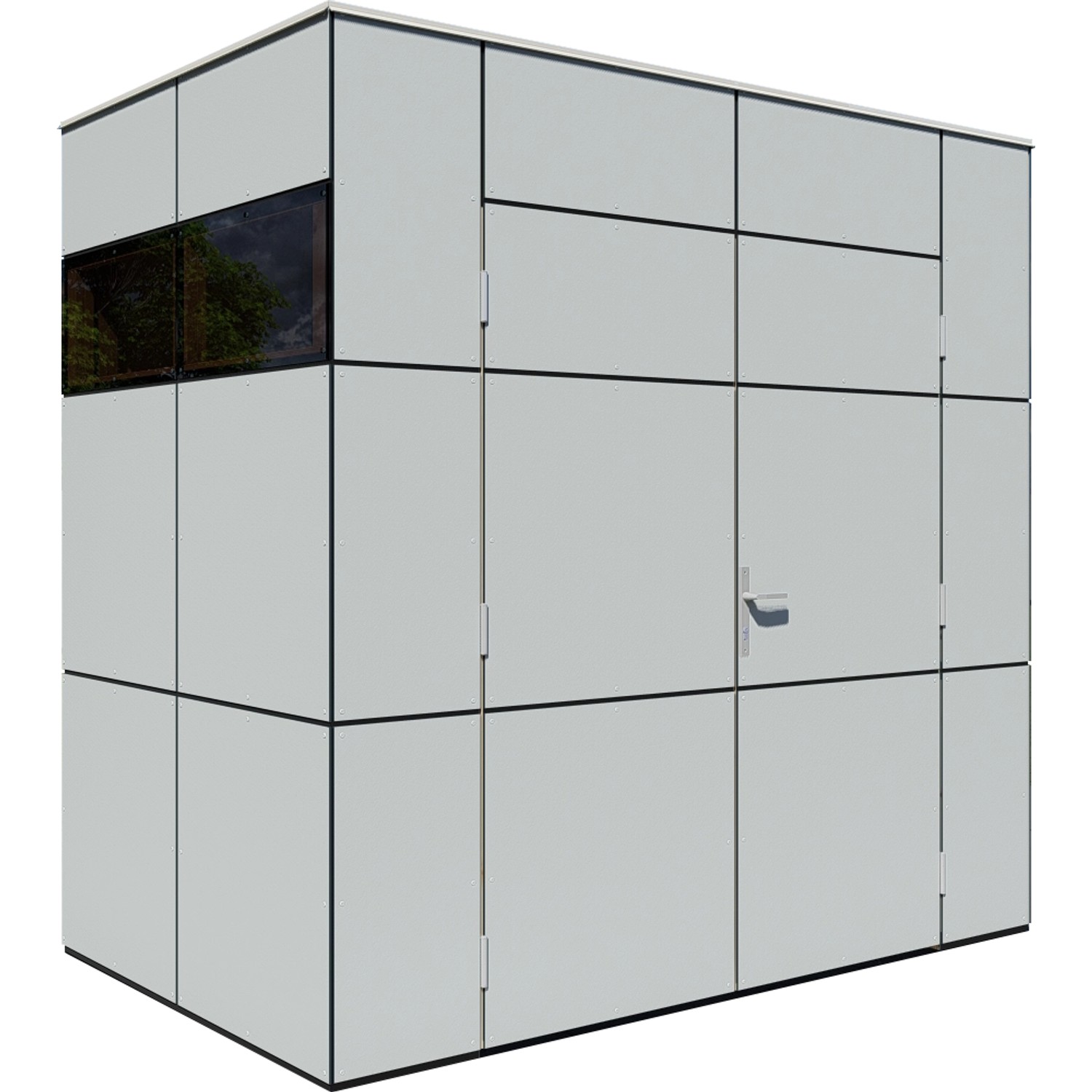 Bertilo Gartenhaus HPL Mini Hellgrau 231 cm x 152 cm FSC®