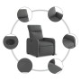 Dunkelgrauer vidaXL Relaxsessel elektrisch mit Stoffbezug und Details.