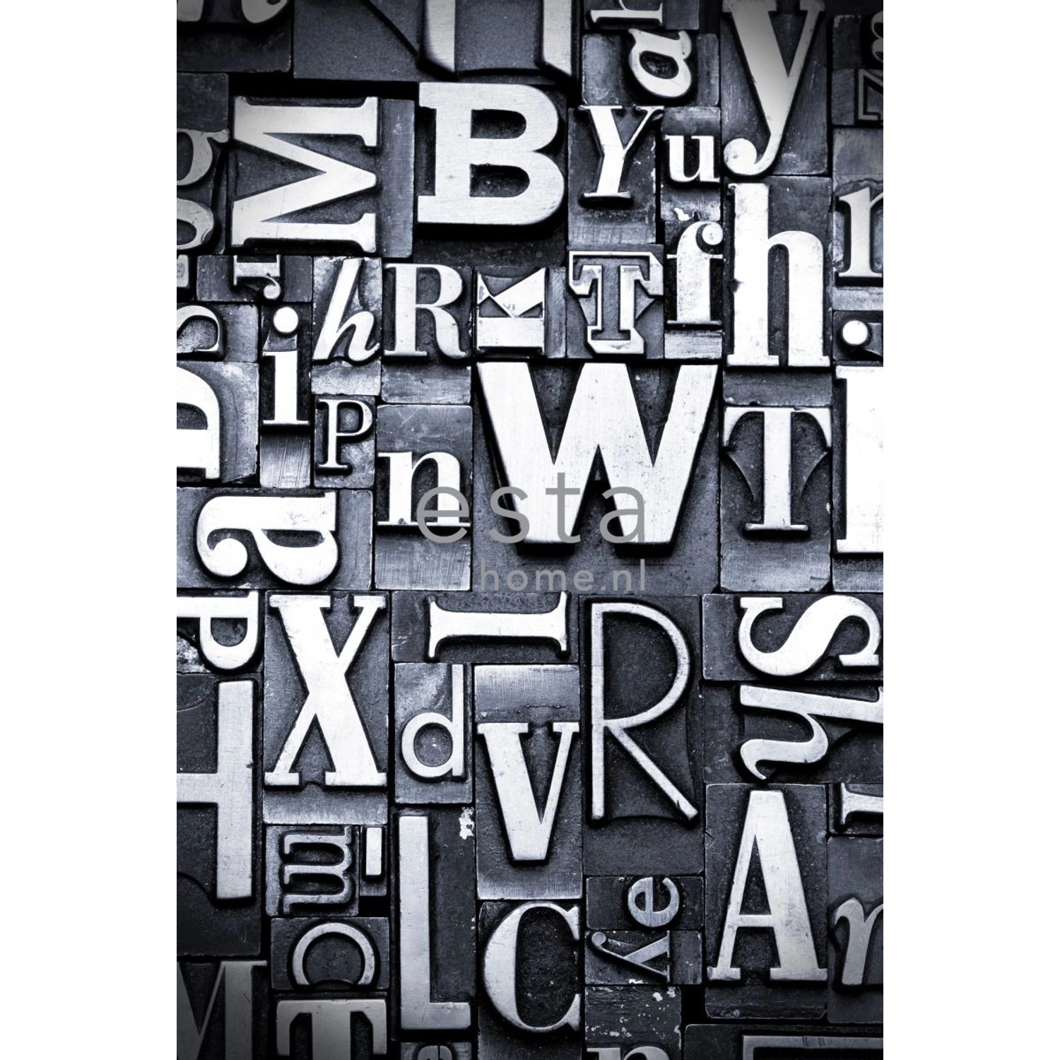 ESTAhome Fototapete Typografien Schwarz und Weiß 186 x 279 cm 157708 günstig online kaufen