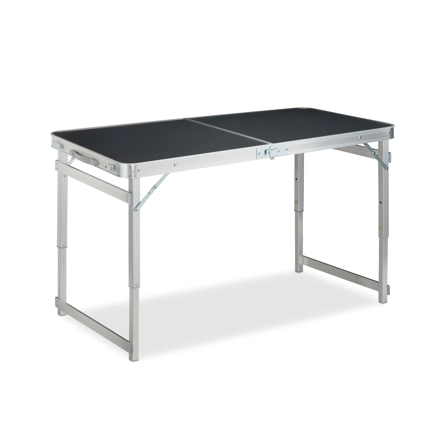 Relaxdays Campingtisch Set Aluminium Silber Grau Klappbar Höhenverstellbar 120 cm x 60 cm x 71 cm 5,1 kg