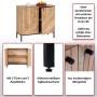Highboard MCW L95 aus Mangoholz, 86x90x43cm, mit 2 Türen und schwarzen Metallfüßen.
