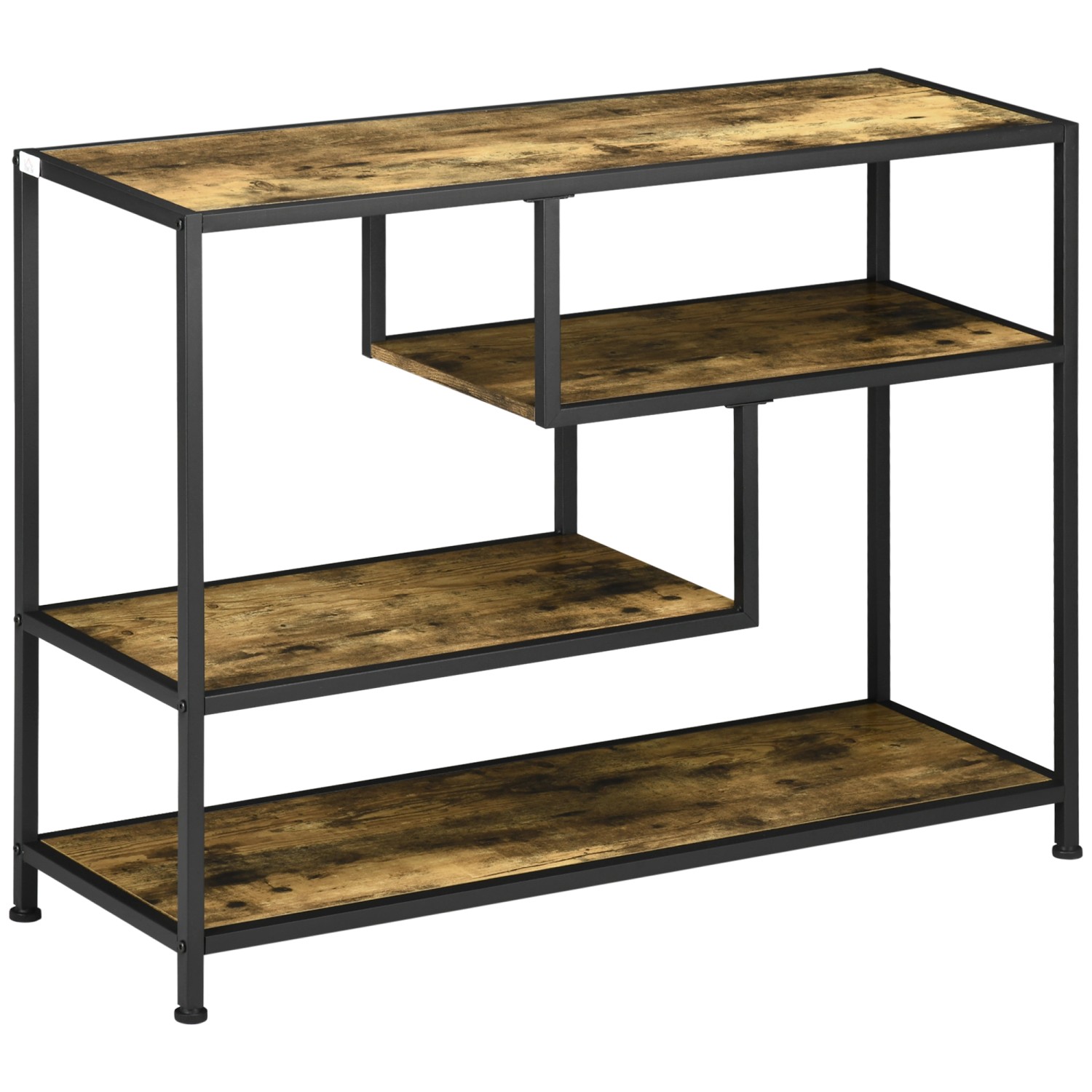 HOMCOM Konsolentisch Spanplatte Stahl Braun 99,6L x 33,6B x 74H m günstig online kaufen
