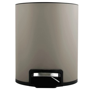 Spirella Kosmetikeimer Riku, 3 l, Taupe: Stahl-Treteimer mit Soft-Close-Deckel für Bad & Küche.