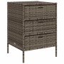 Grauer VidaXL Gartenschrank aus Polyrattan mit 3 Schubladen, ideal zur Aufbewahrung im Garten.