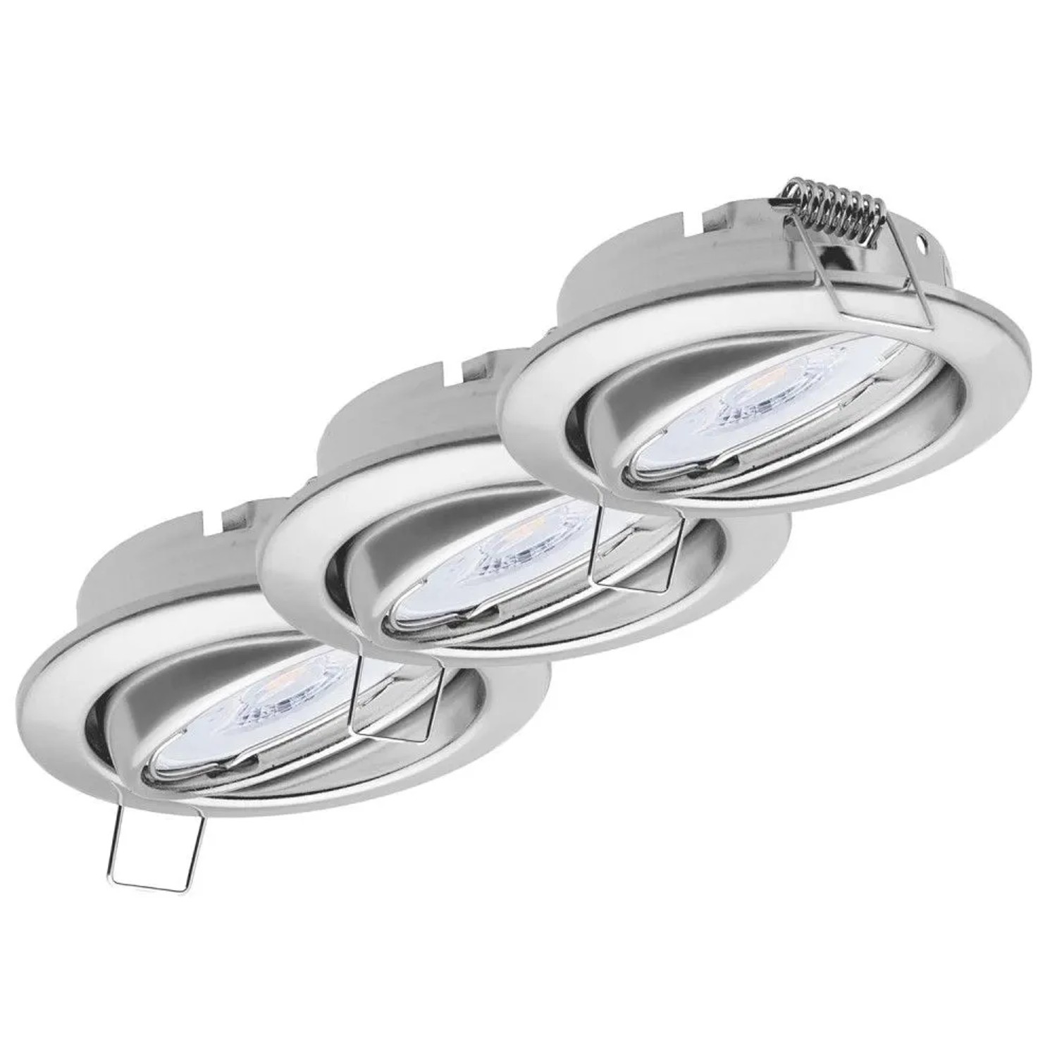 Oktaplex Dijon 3er Set LED-Einbaustrahler Dimmbar Schwenkbar Chrom-Optik 4,9W Neutralweiß 4000K 230V Flach Lochmaß 68 mm