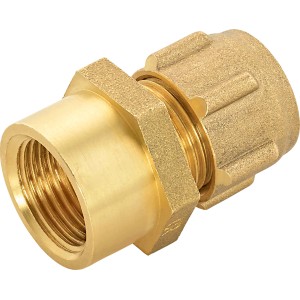 Messing Klemmringverschraubung 12 mm x 14,9 mm (Rp 3/8) für Sanitär- und Heizungsinstallation.