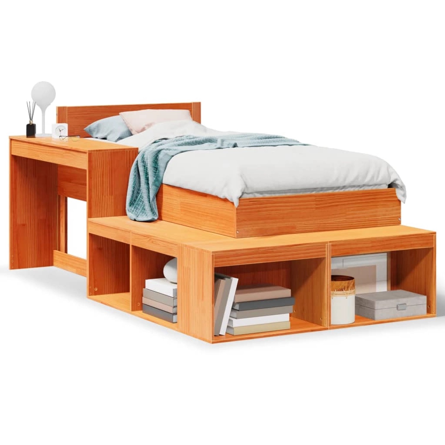 vidaXL Massivholzbett ohne Matratze Wachsbraun 75x190 cm Kiefernholz 330975 günstig online kaufen