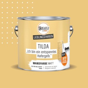 CREATE! by OBI Wandfarbe Lieblingsfarbe Tilda Hafergelb Matt 2,5 l