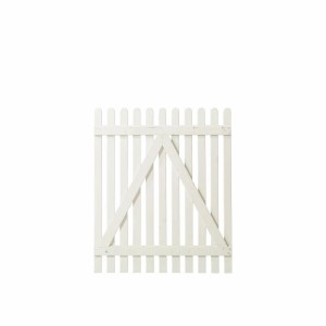 Weißes Gartentor aus Nadelholz im Retro-Design, 100x120 cm.