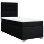 Schwarzes vidaXL Boxspringbett 100x200 cm mit Matratze und Kopfteil.