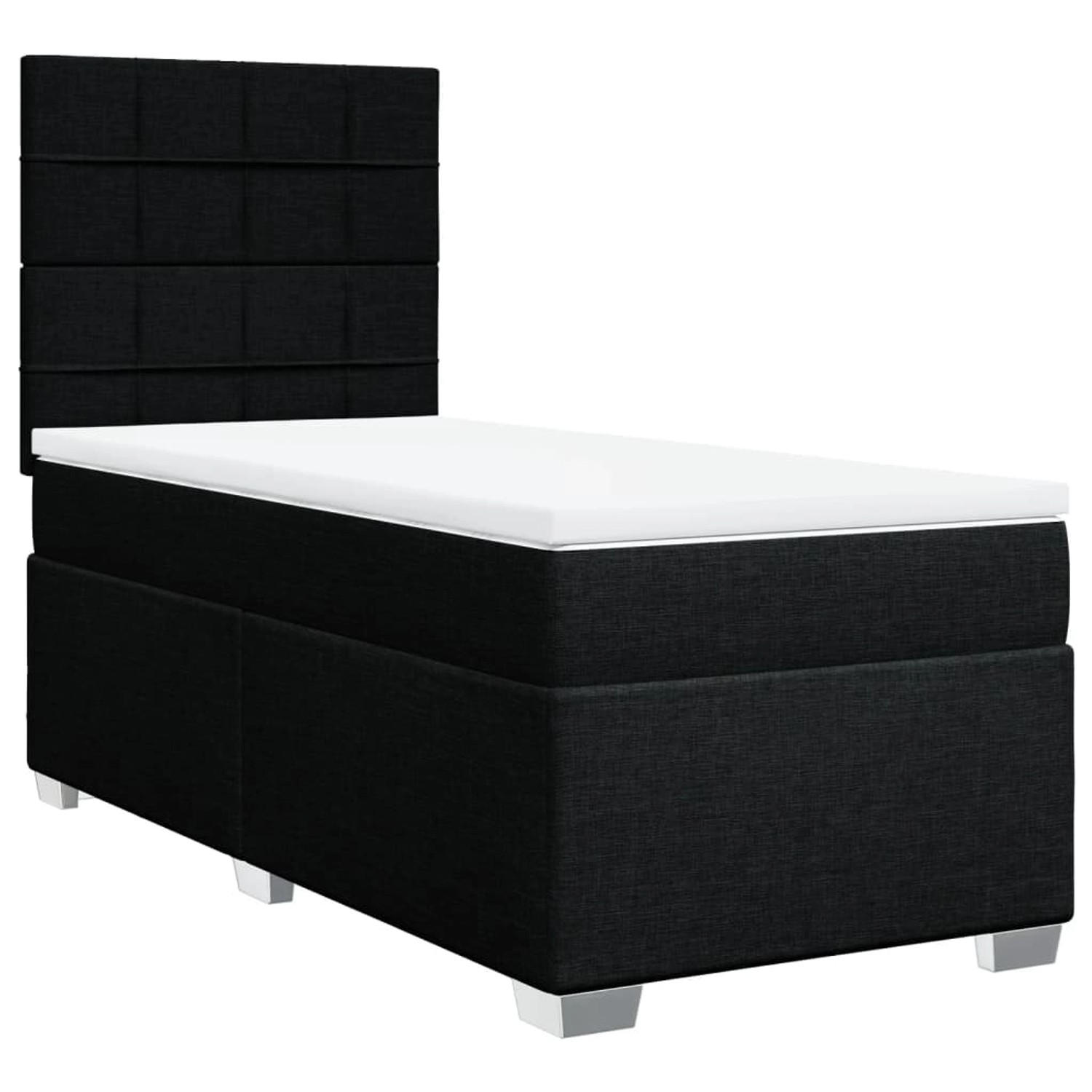 vidaXL Boxspringbett mit Matratze Schwarz 100x200 cm Stoff2097771 günstig online kaufen