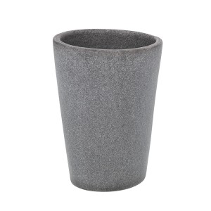 Grauer Zahnputzbecher „Pebble Stone“ von Wenko aus Polyresin.