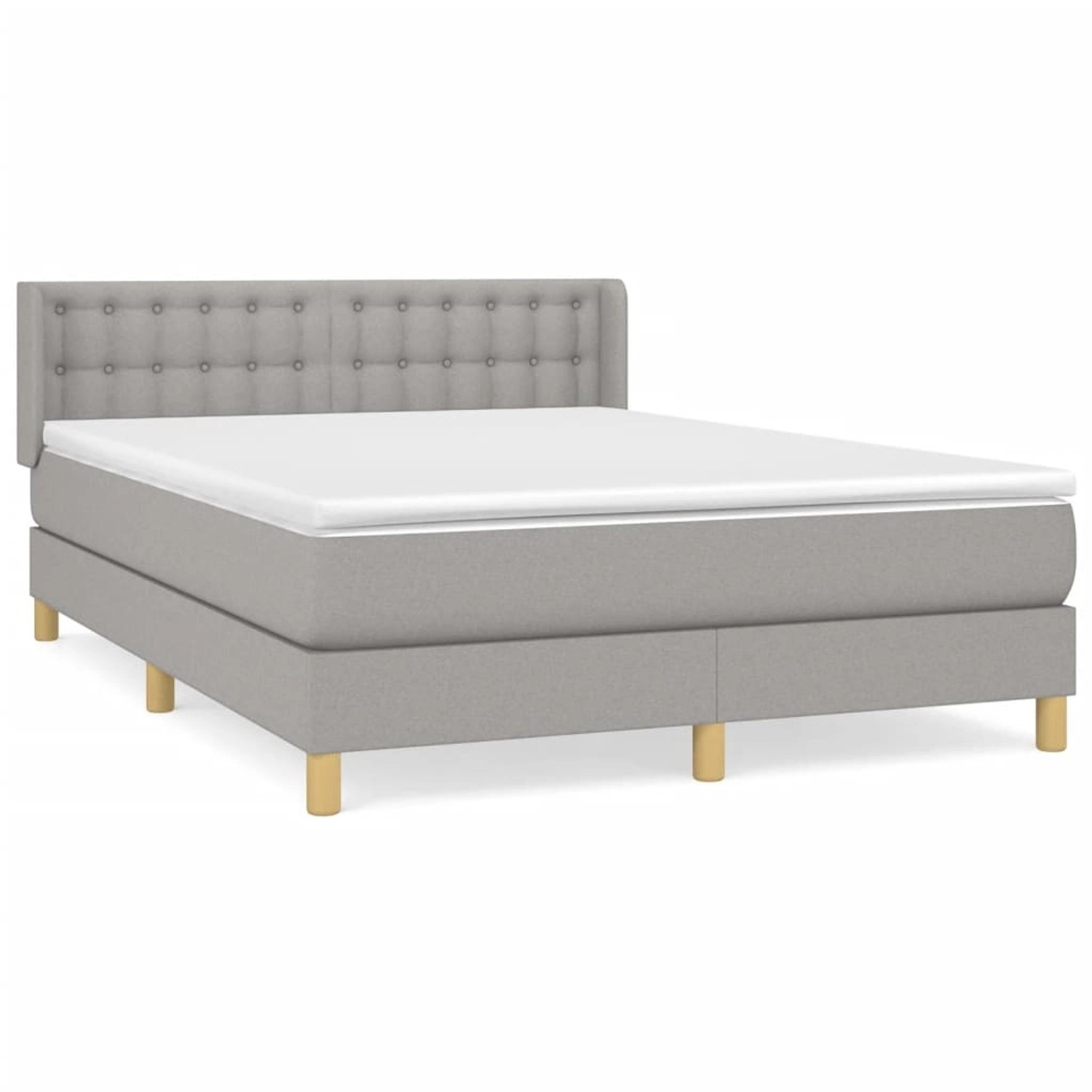 vidaXL Boxspringbett mit Matratze Hellgrau 140x200 cm Stoff 3130593 günstig online kaufen