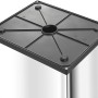 Detailansicht des Hailo Mülleimers Big-Box Swing L, 35 l, Edelstahl, mit schwarzem Deckel.