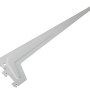 Silberner Einlochträger, 60 cm lang, für Regalböden und Möbelbau, maximale Tragfähigkeit 65 kg.