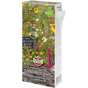 Sperli Blumenmischung Vogelinsel: Packung mit blühenden Sommerblumen, Nahrungsquelle für Vögel.