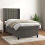 Dunkelgraues vidaXL Boxspringbett (80x200 cm) mit Matratze und Samtbezug.