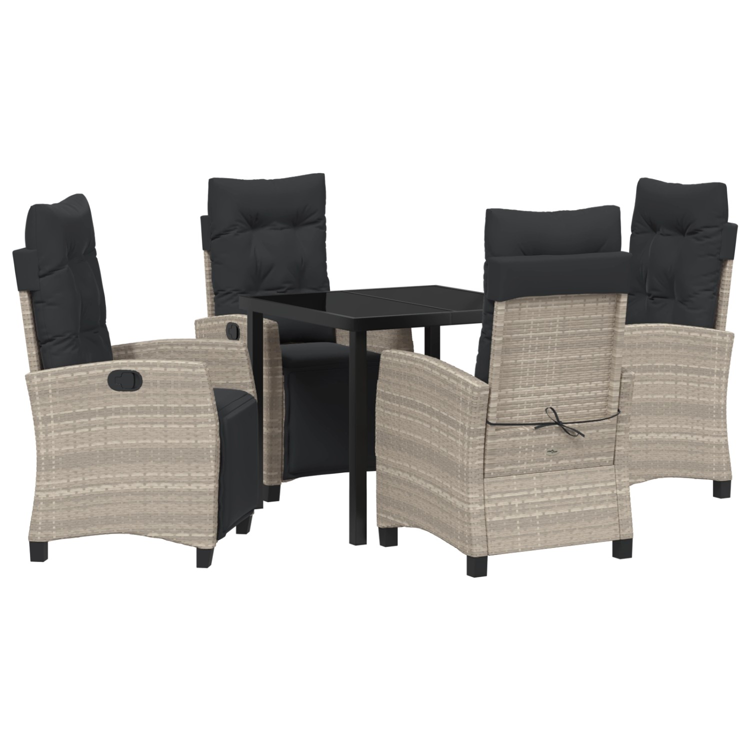 vidaXL Garten Essgruppe 5-Tlg Hellgrau Poly Rattan 3380457 günstig online kaufen