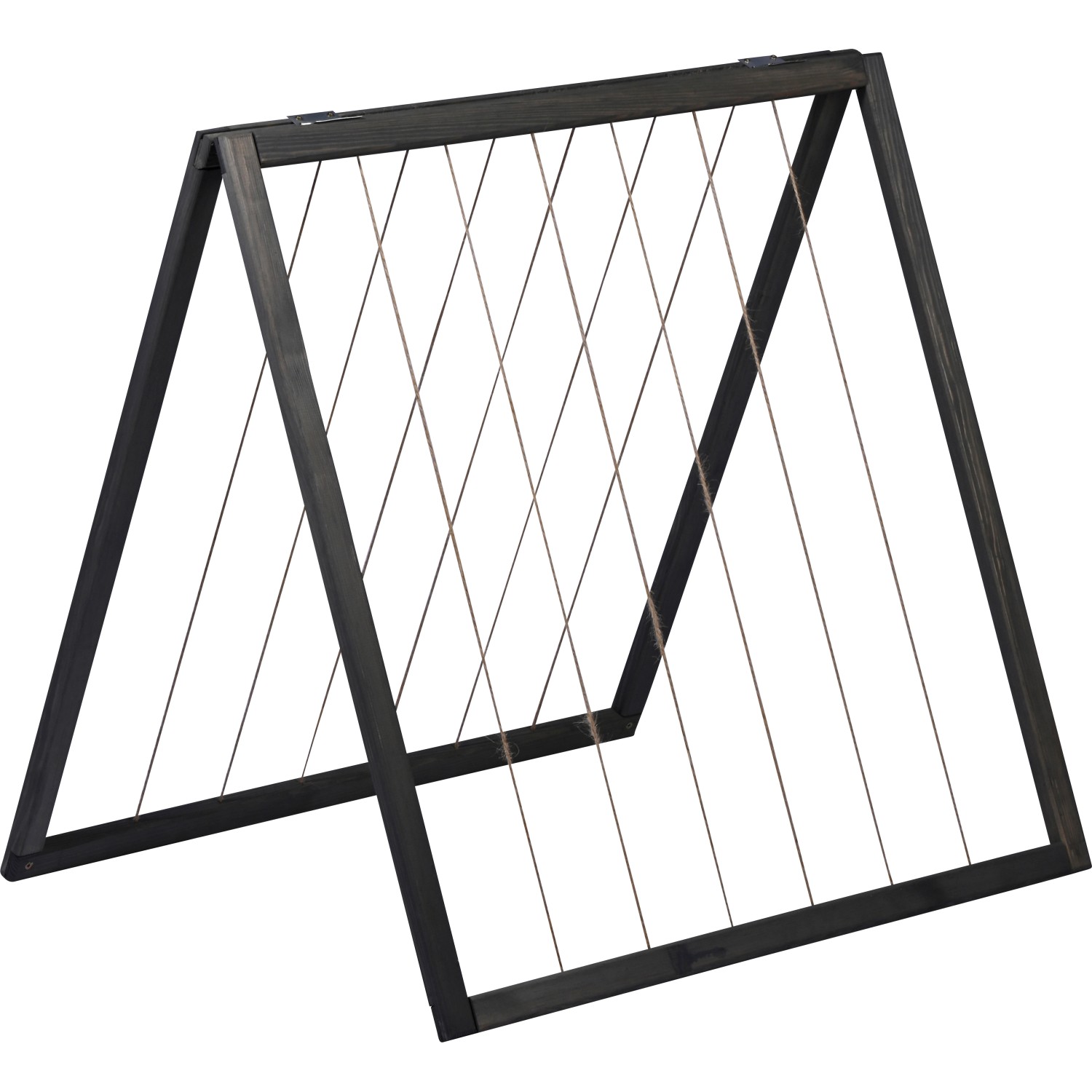 Dobar Rankhilfenaufsatz Kubus 2.0, anthrazitfarben, mit Hanfsträngen für Hochbeete.