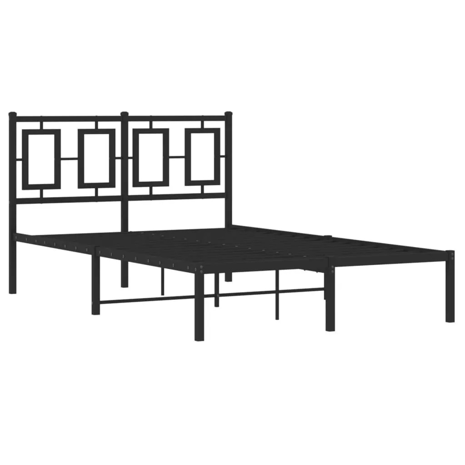 vidaXL Bettgestell mit Kopfteil Metall Schwarz 120x190 cm 374238 günstig online kaufen