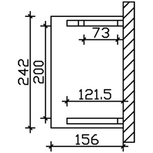 Technische Zeichnung des Skan Holz Haustür-Vordachs Paderborn 3 mit Maßangaben.