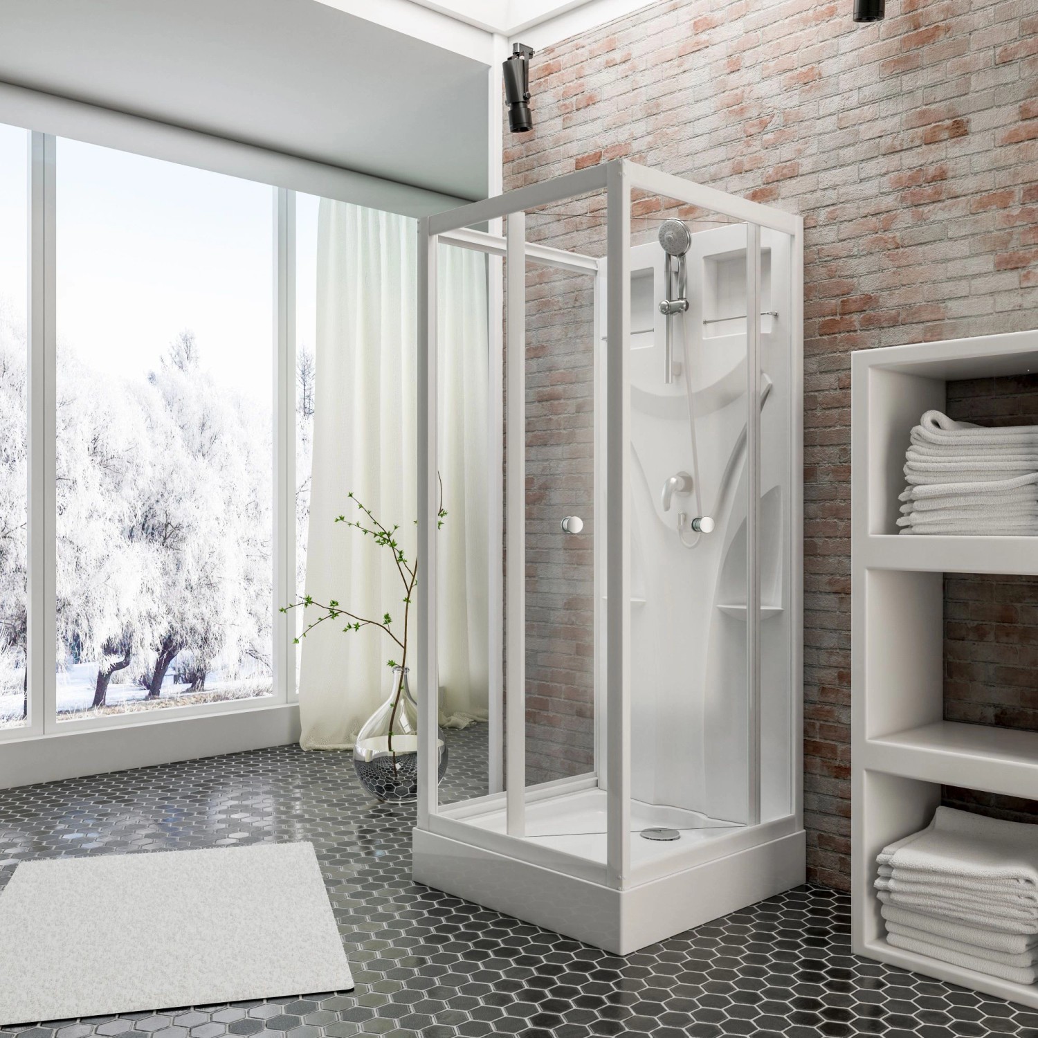 Schulte Komplettduschkabine Juist mit Schiebetür Weiß 80 x 80 x 210 cm günstig online kaufen