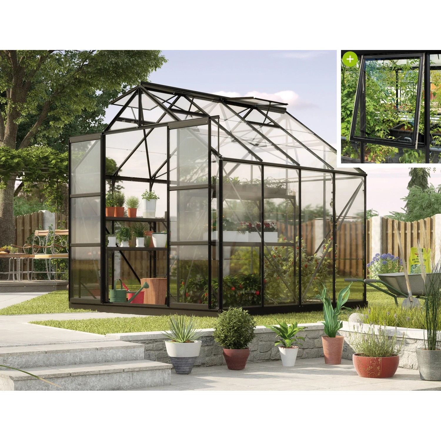 Vitavia Gewächshaus Jupiter 6700 3 mm schwarz 254 x 254 cm